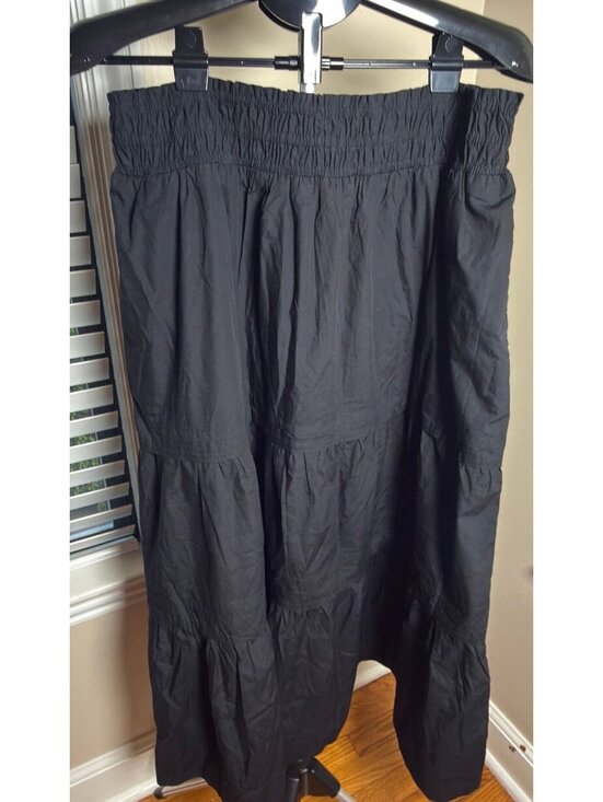 Quince Dresses & Skirts - Quince 100% Organic Cotton Poplin Tiered Maxi Skirt Black XL NWT